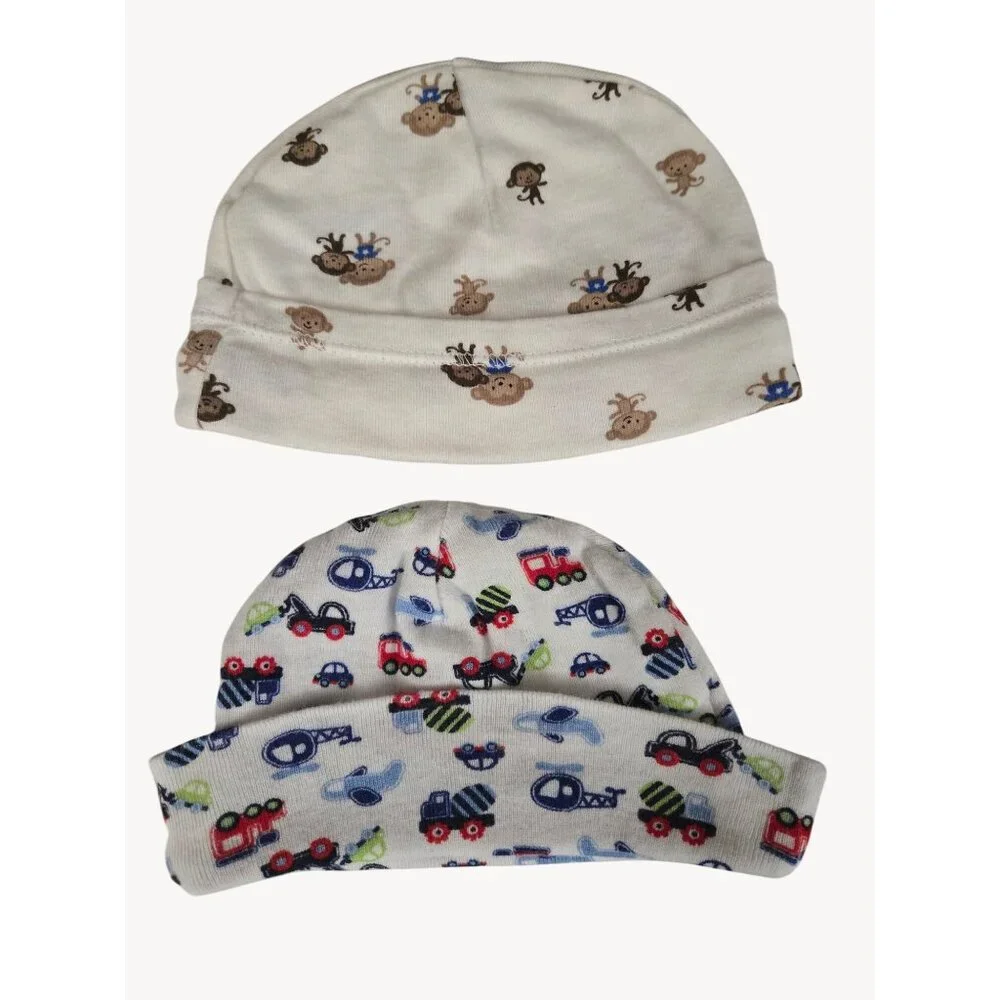 Baby Boys 8pc Beanie Hat Lot Gerber Carter’s Newborn to 0–6 Months - Picture 3 of 6